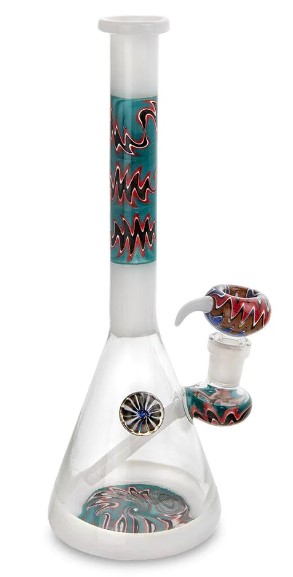CUSTOM GLASS WATER PIPE 10" | WIG WAG